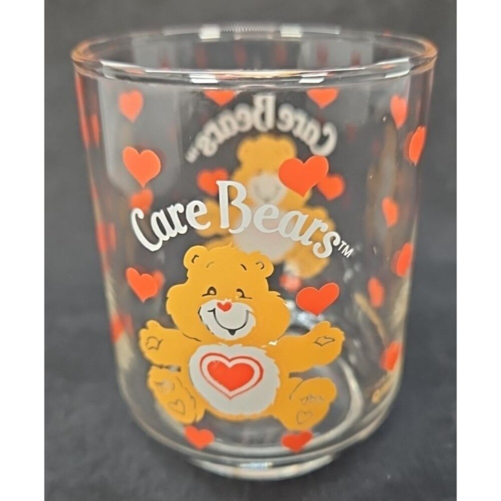 Vintage 1984 Care Bears TENDERHEART BEAR Little Dreamboat 3” Collector Glass